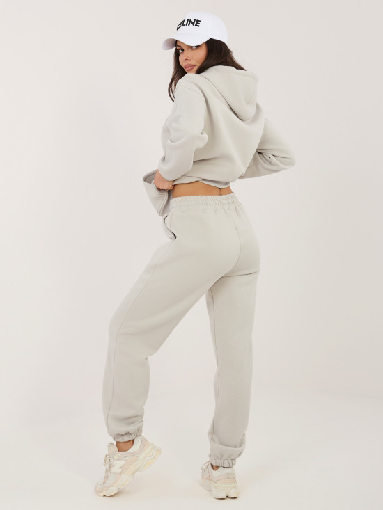 Damski komplet z kapturem w jasnoszarym kolorze