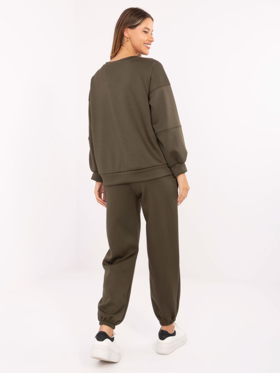 Damski komplet khaki z długim rękawem