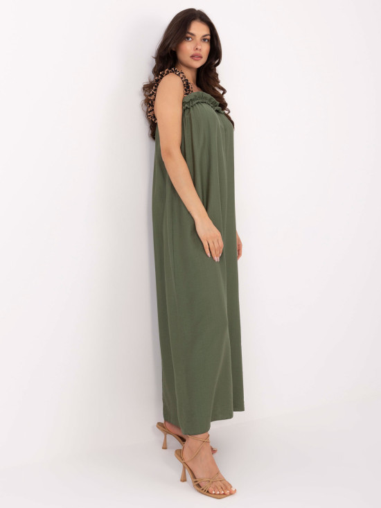 Maxi sukienka w khaki kolorze