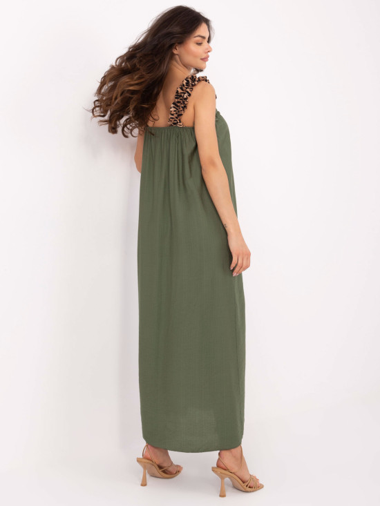 Maxi sukienka w khaki kolorze