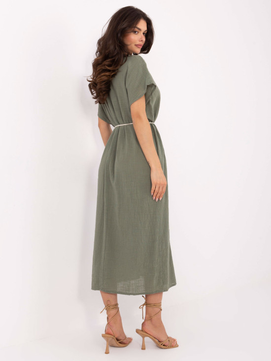 Oversize midi sukienka w khaki