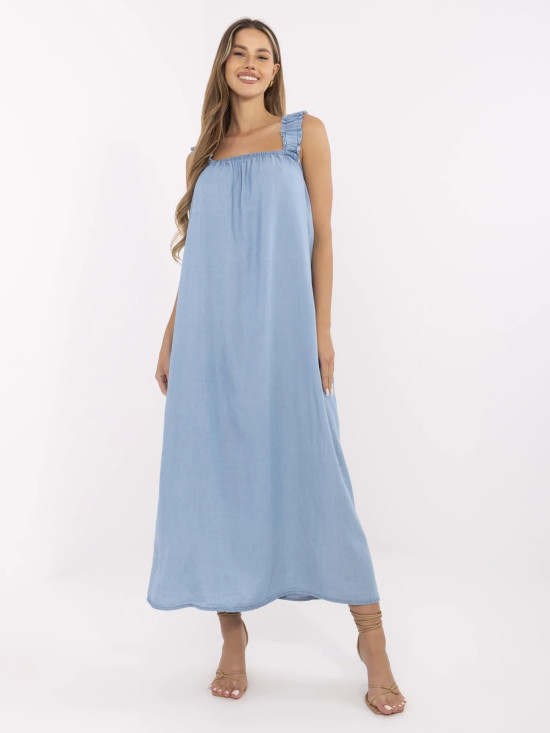 Oversize niebieska maxi sukienka