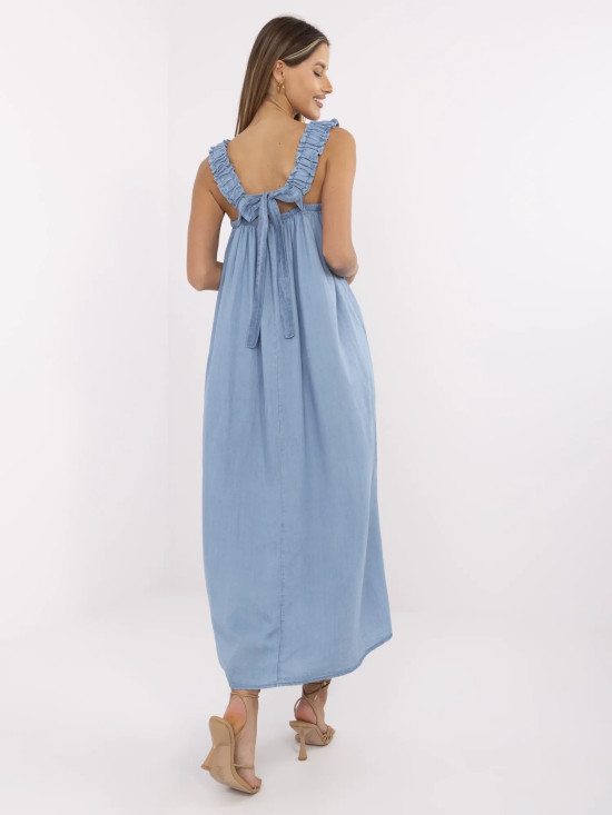Oversize niebieska maxi sukienka