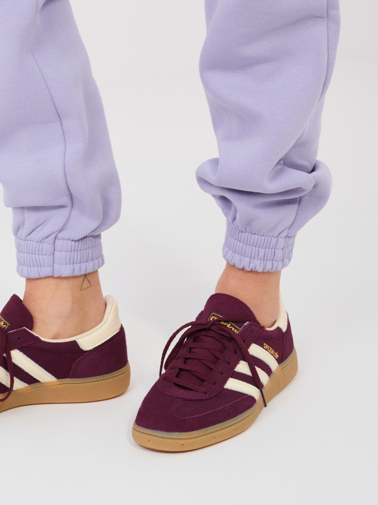 Damskie fioletowe spodnie dresowe z wysokim stanem
