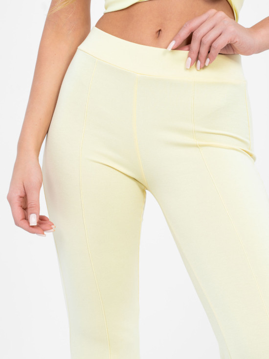 Żółte szerokie spodnie dresowe z wysokim stanem