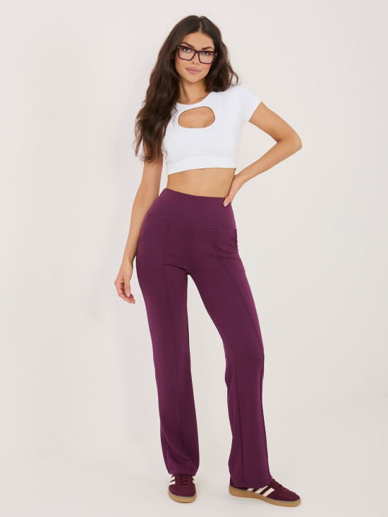 Ciemnofioletowe spodnie dresowe z prostą nogawką