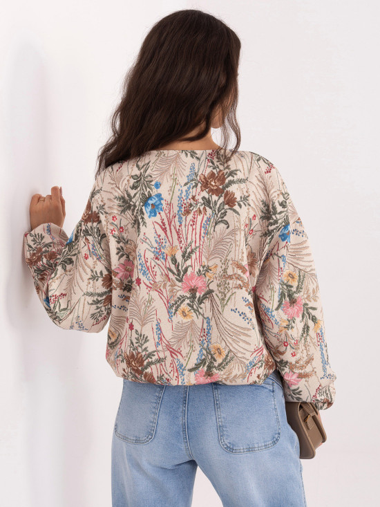 Zielona bomberka w kwiaty z podszewką