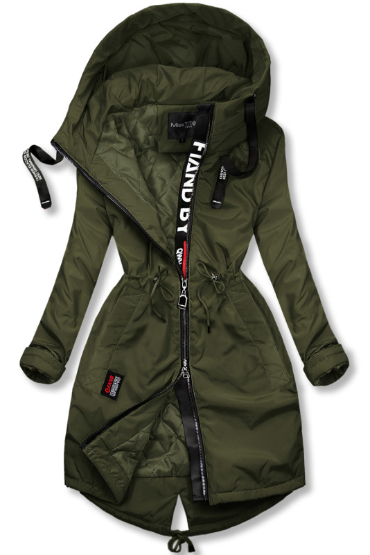 Khaki długi płaszcz/parka