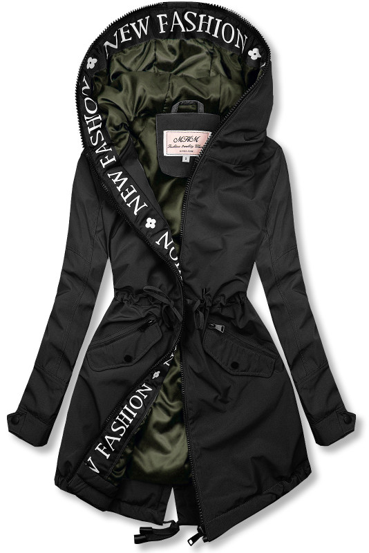 Lekka przejściowa parka FAHION czarna/khaki