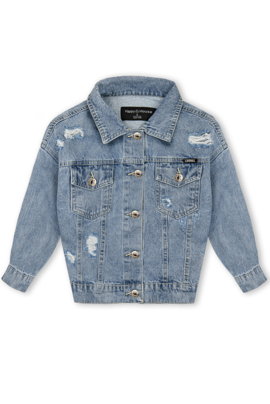 Niebieska jeansowa oversized kurtka