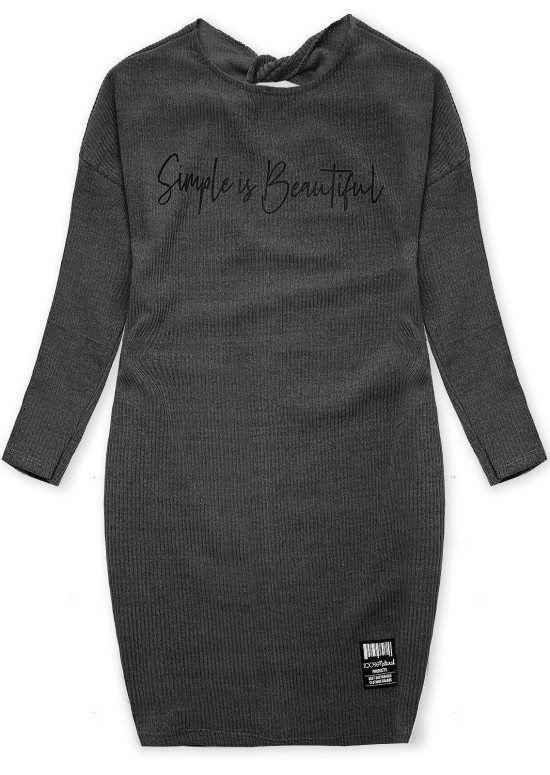 Ciemnoszara sukienka plus size SIMPLE IS BEAUTIFUL