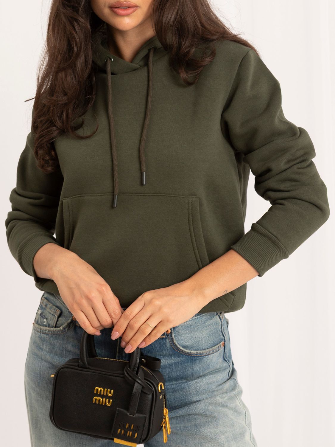 Khaki damska bluza z kapturem RUE PARIS