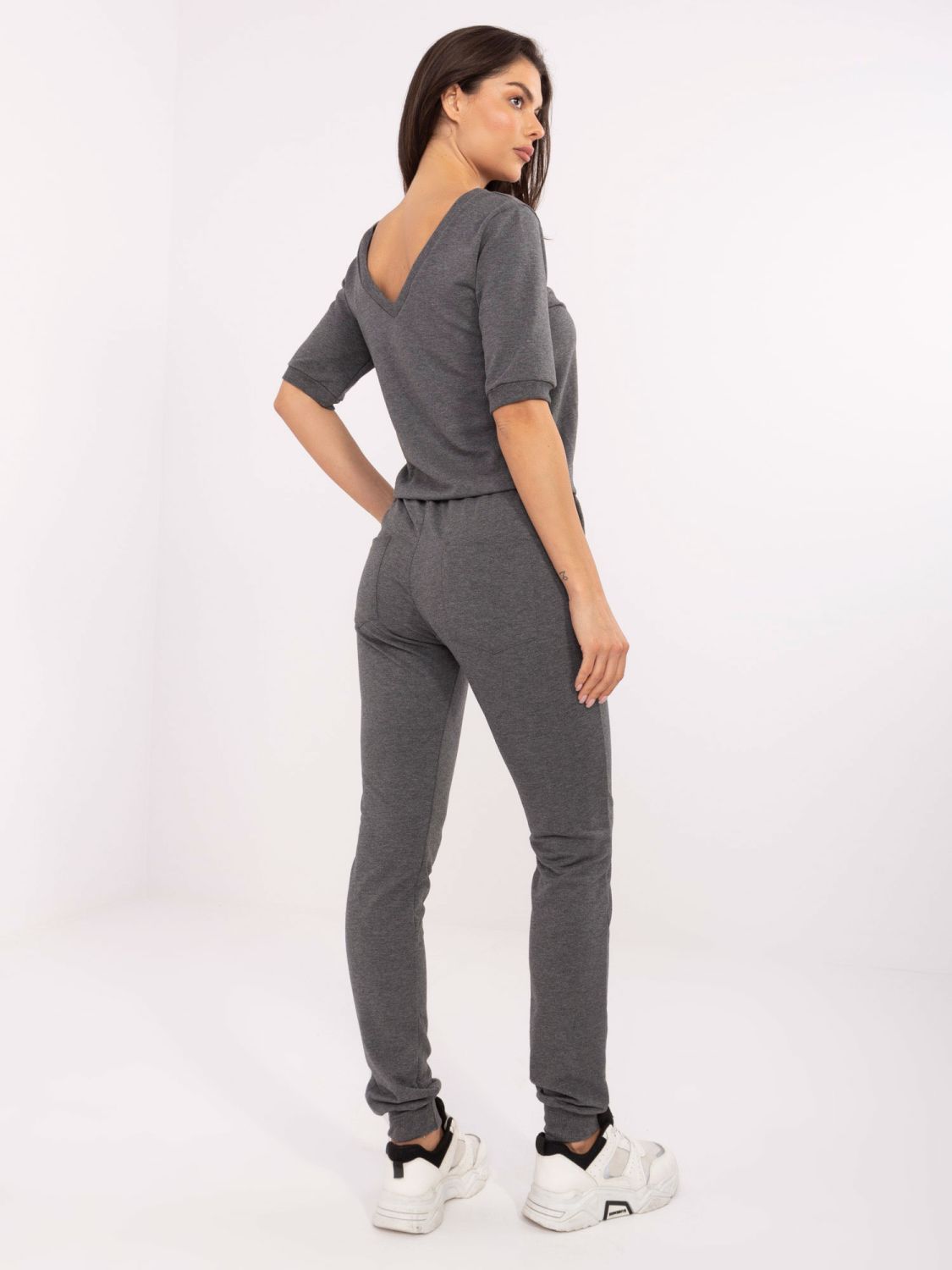 Ciemnoszary melanżowy kombinezon damski