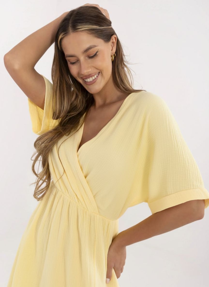 Żółta rozkloszowana sukienka