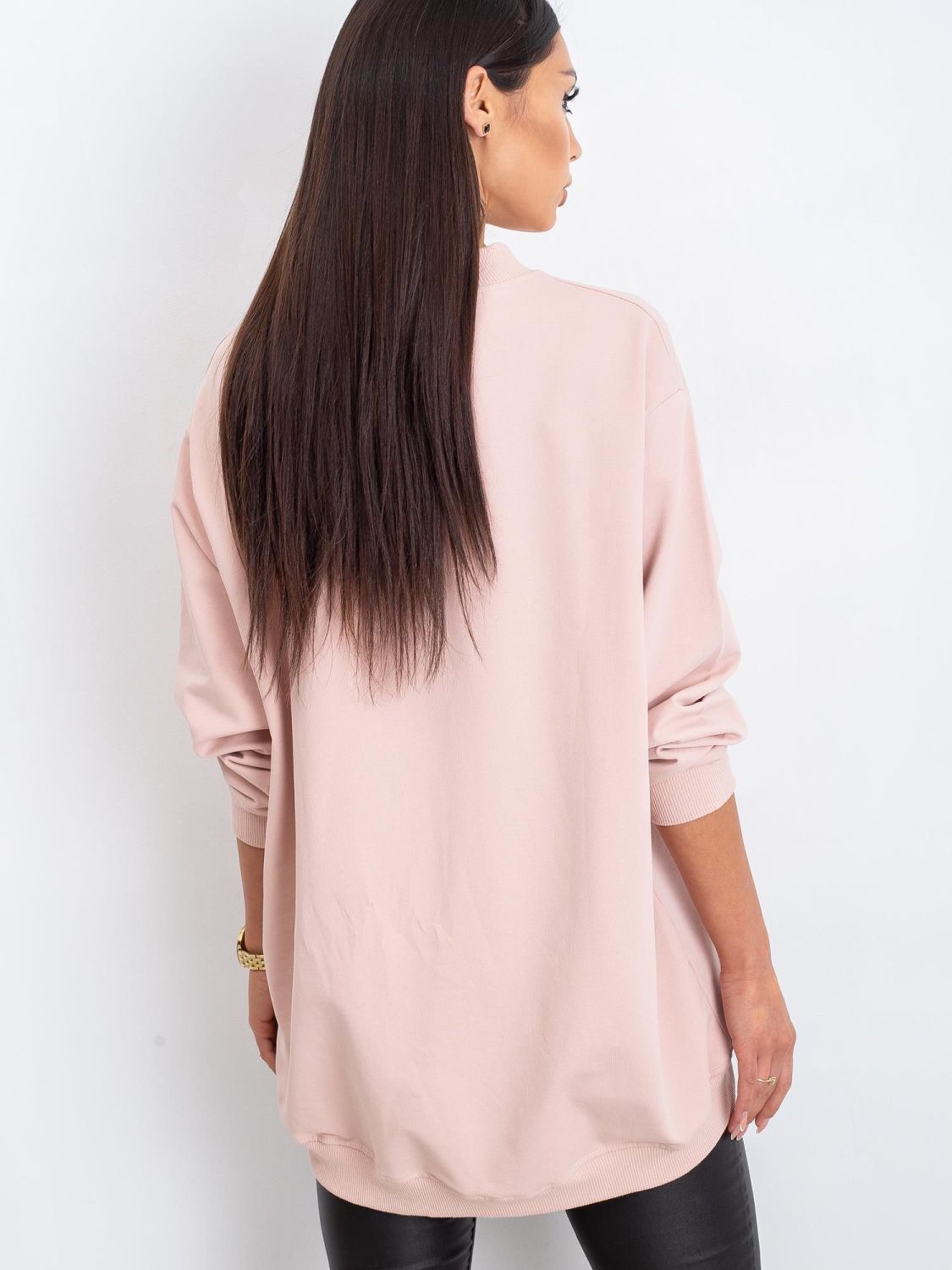 Różowa bawełniana basic bluza