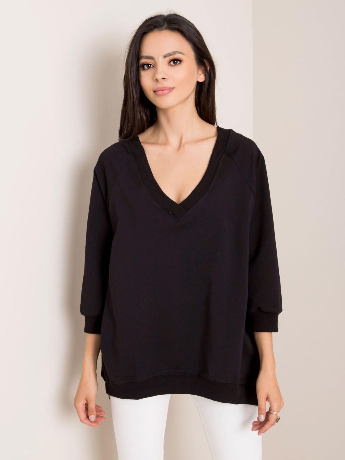 Oversize czarna bluza RUE PARIS