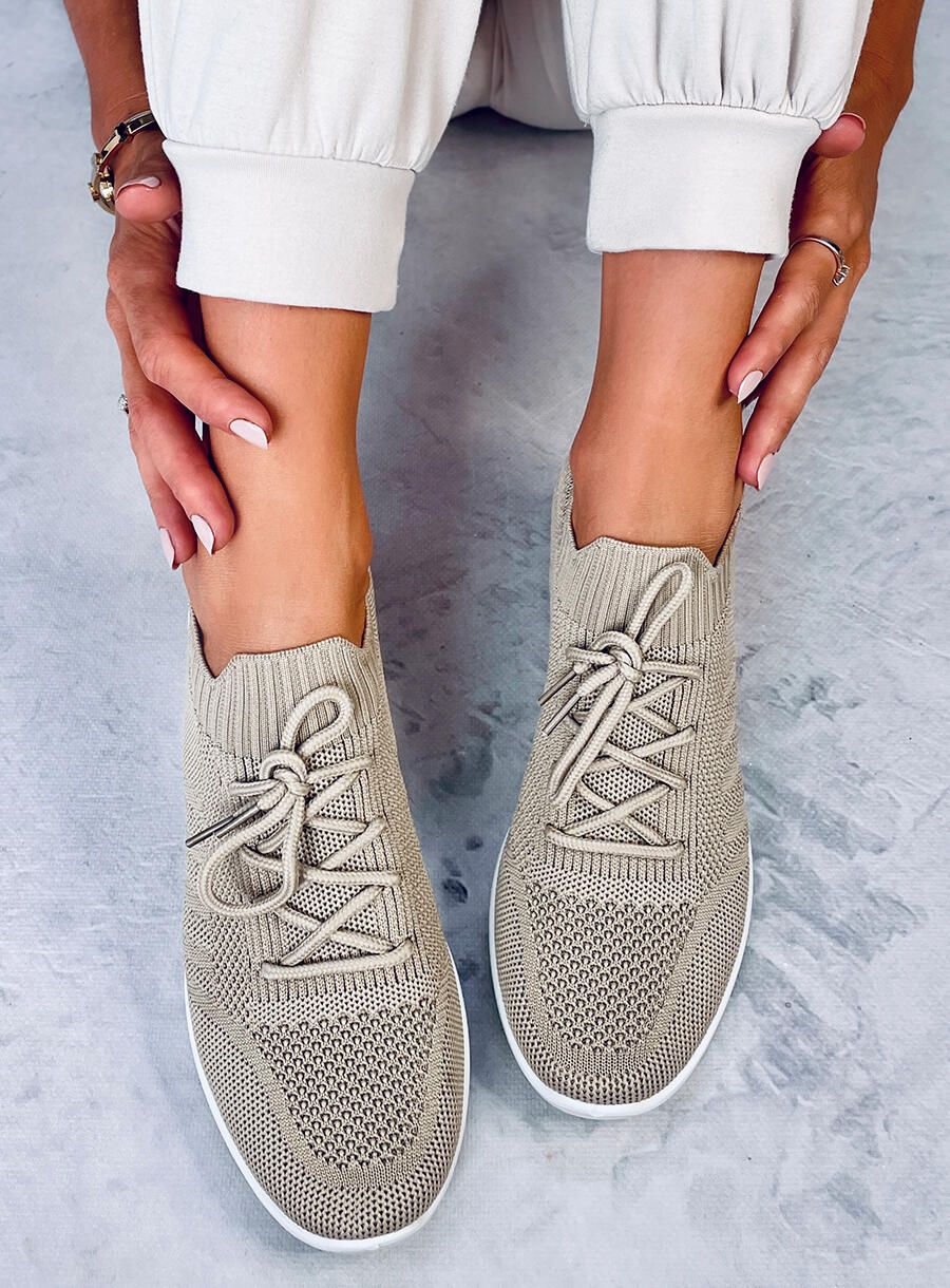 Buty sportowe na koturnie KHAKI