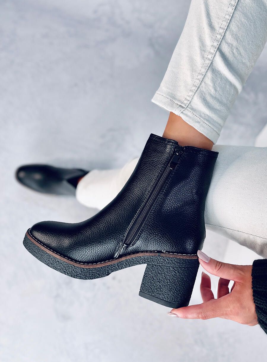 Botki na kauczukowym obcasie black