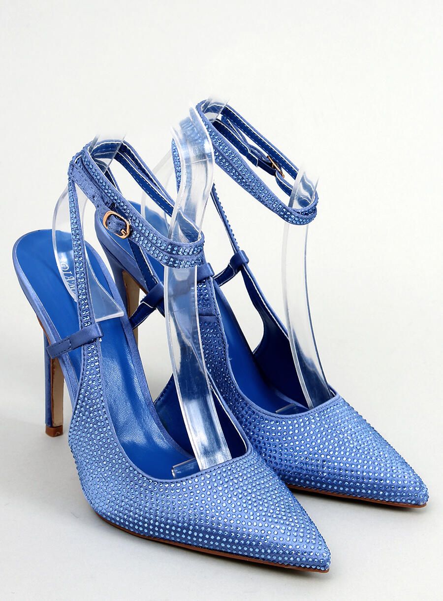 Szpilki wiązane z kamieniami SIMONA LIGHT BLUE