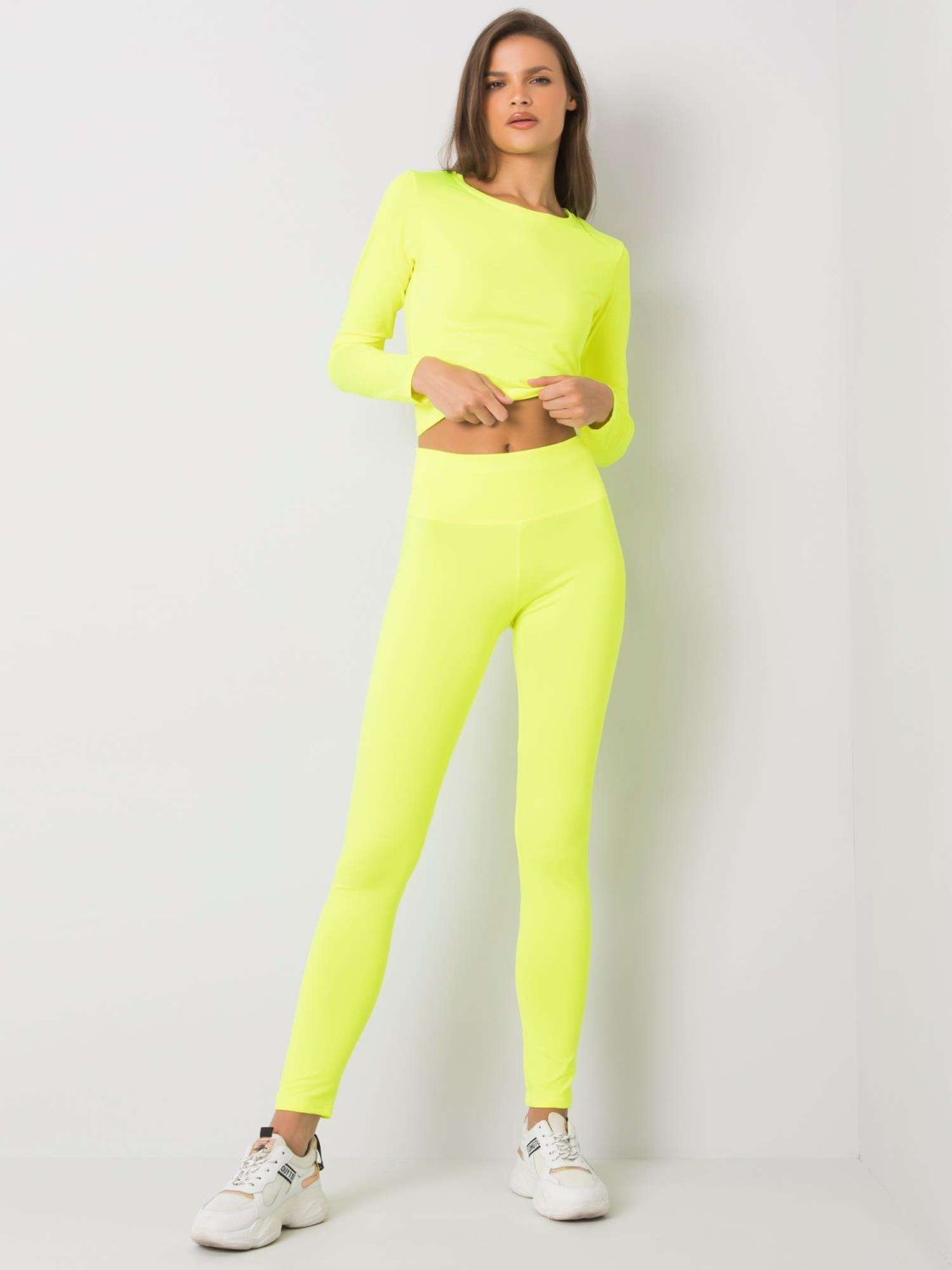 Fluo żółty komplet sportowy damski