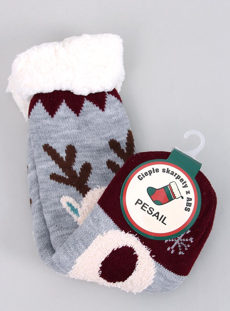 Skarpetki świąteczne z reniferem REINDEER SZARE