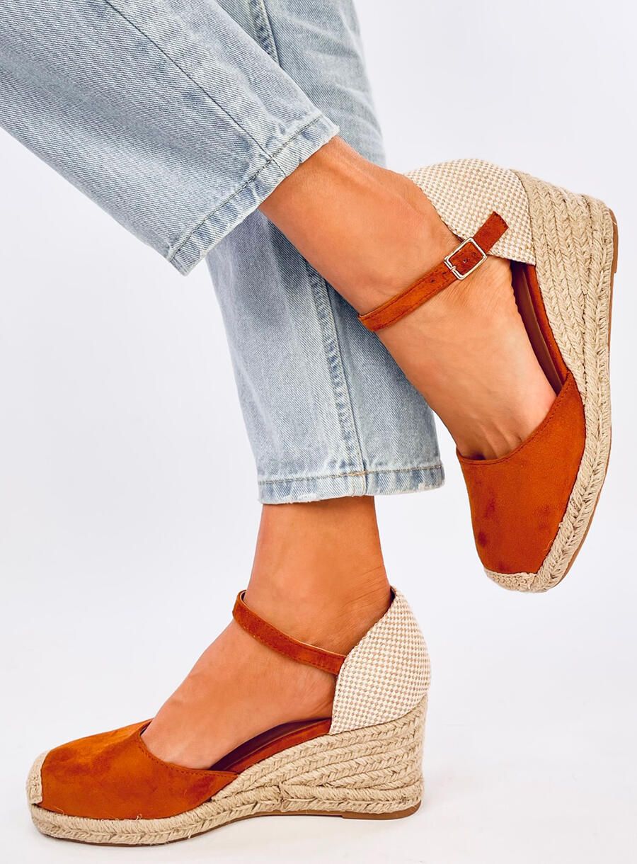 Espadryle na koturnie ROME CAMEL