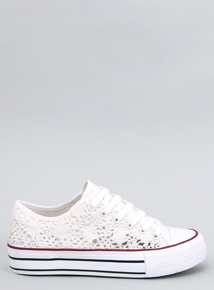 Trampki koronkowe FERRIE WHITE