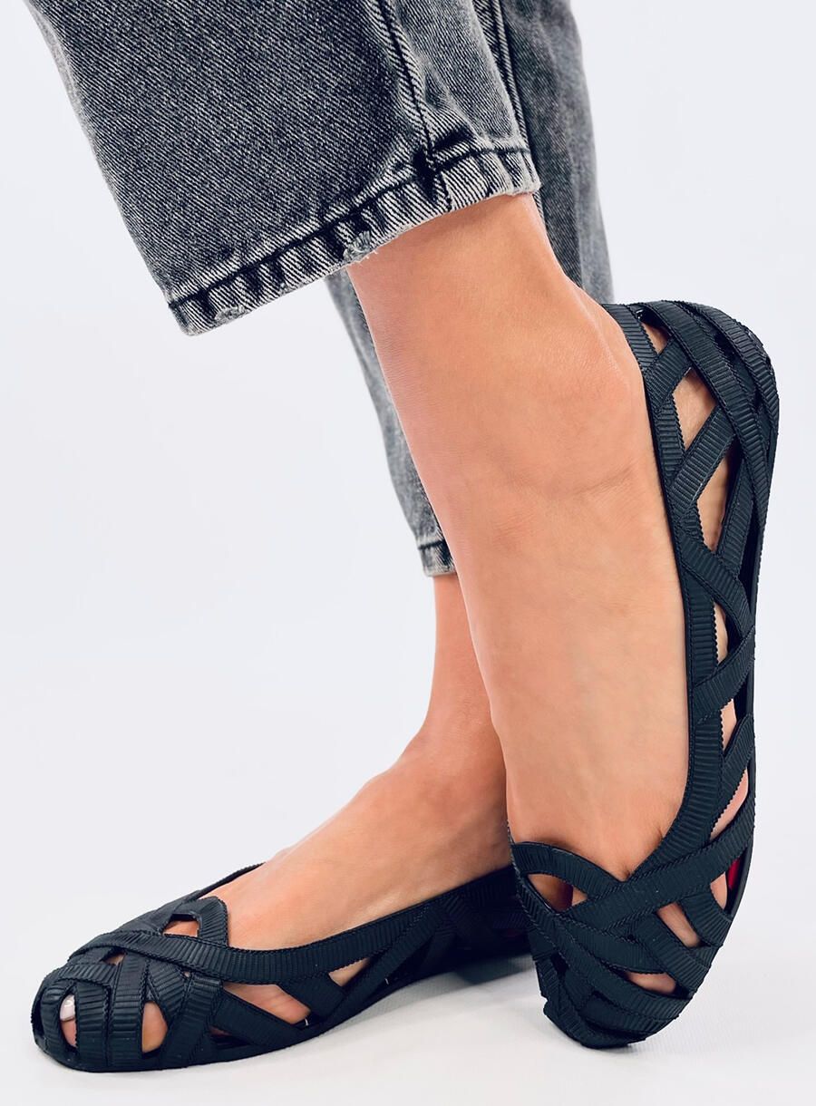 Baleriny meliski ażurowe CHASSA BLACK