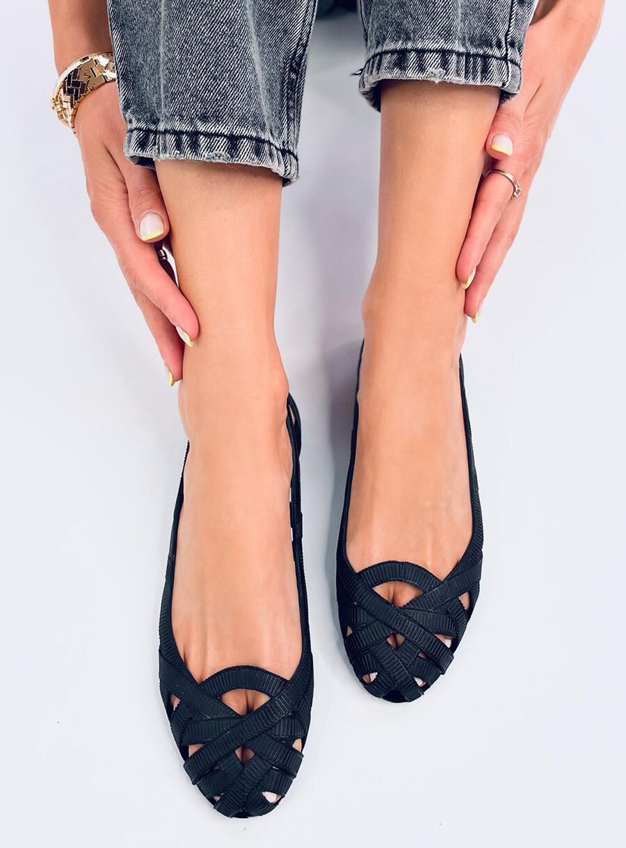 Baleriny meliski ażurowe CHASSA BLACK
