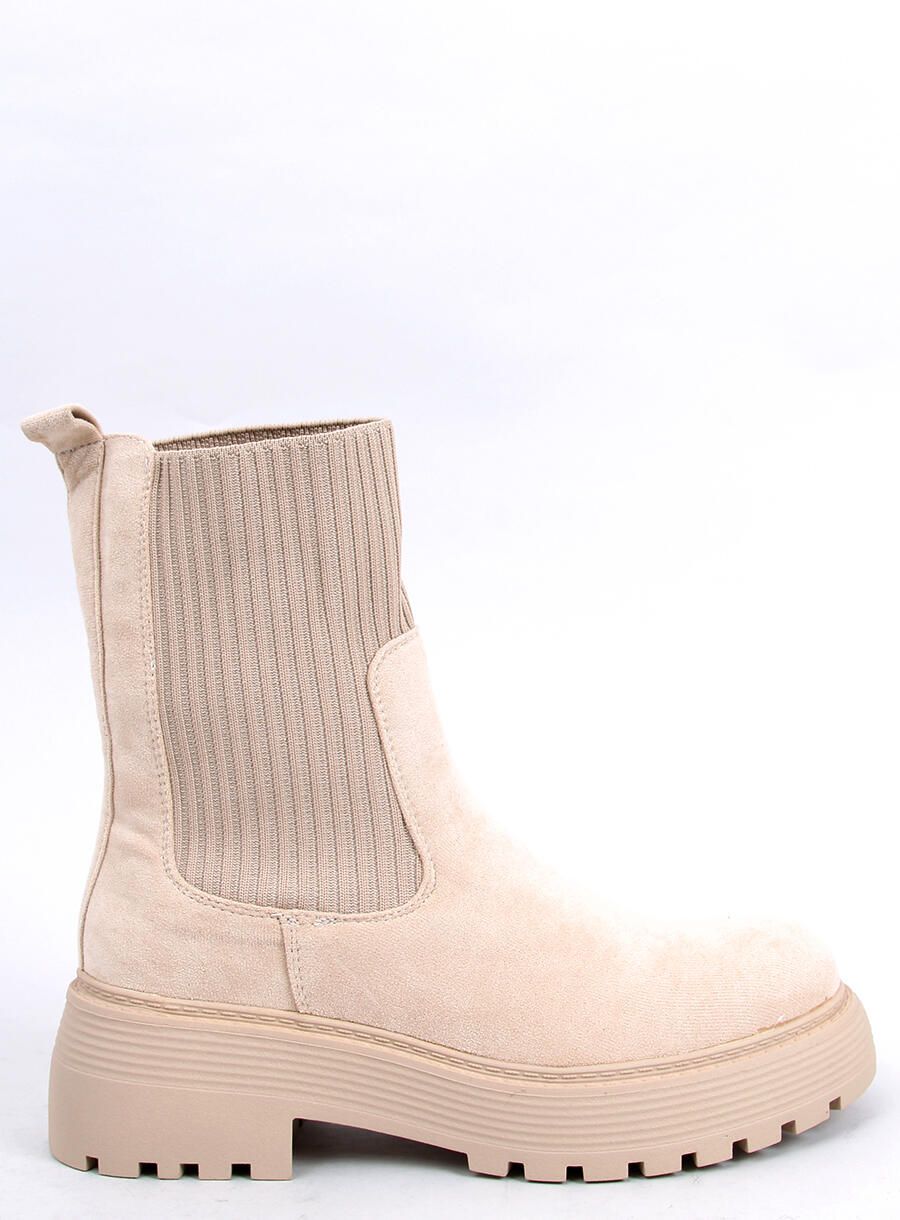 Botki z elastycznym ściągaczem KIRA beige