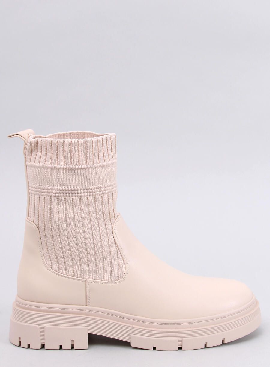 Botki z elastyczną cholewką DEMI BEIGE