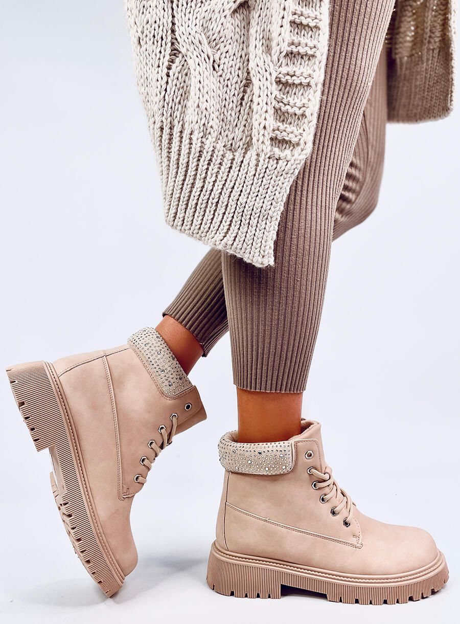 Traperki damskie ocieplane LIA BEIGE
