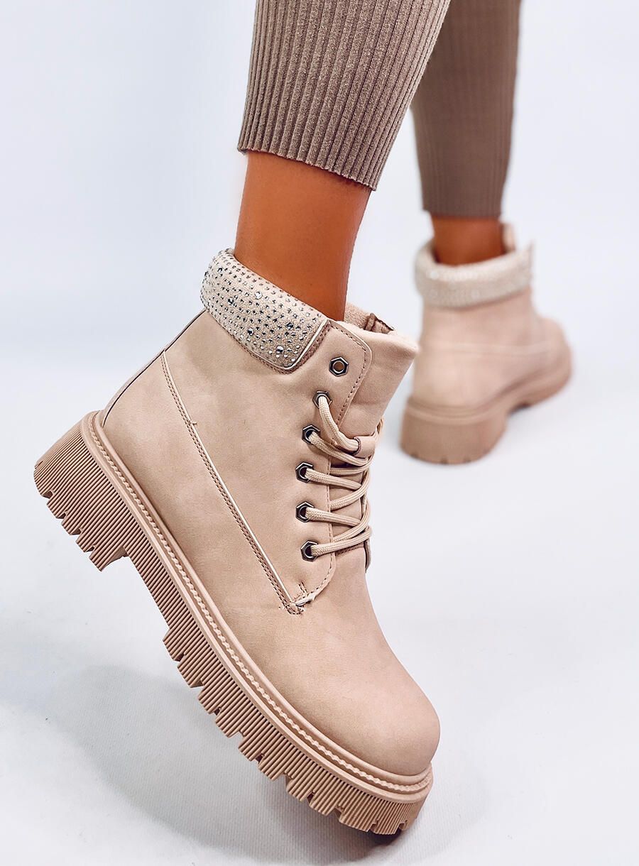 Traperki damskie ocieplane LIA BEIGE