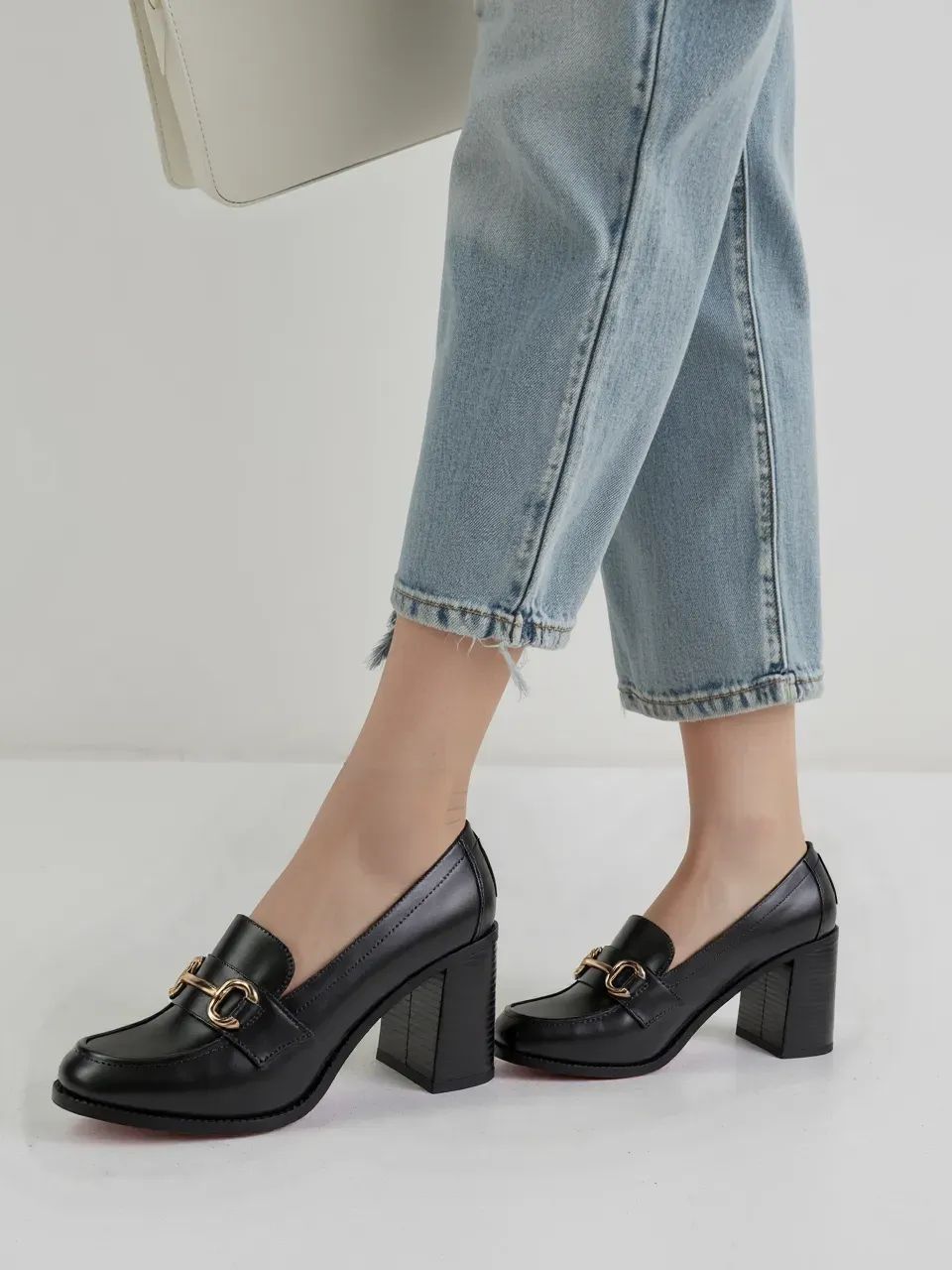 Damskie Mokasyny na Obcasie CASTELLA BLACK