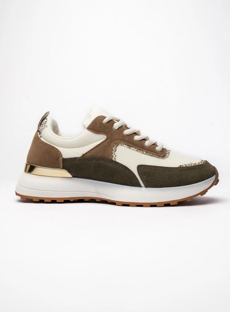 Damskie Sneakersy WHITE ARMY GREEN