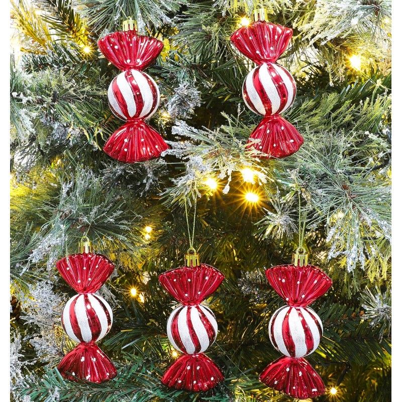 Komplet bombek cukierki na choinkę 6 szt