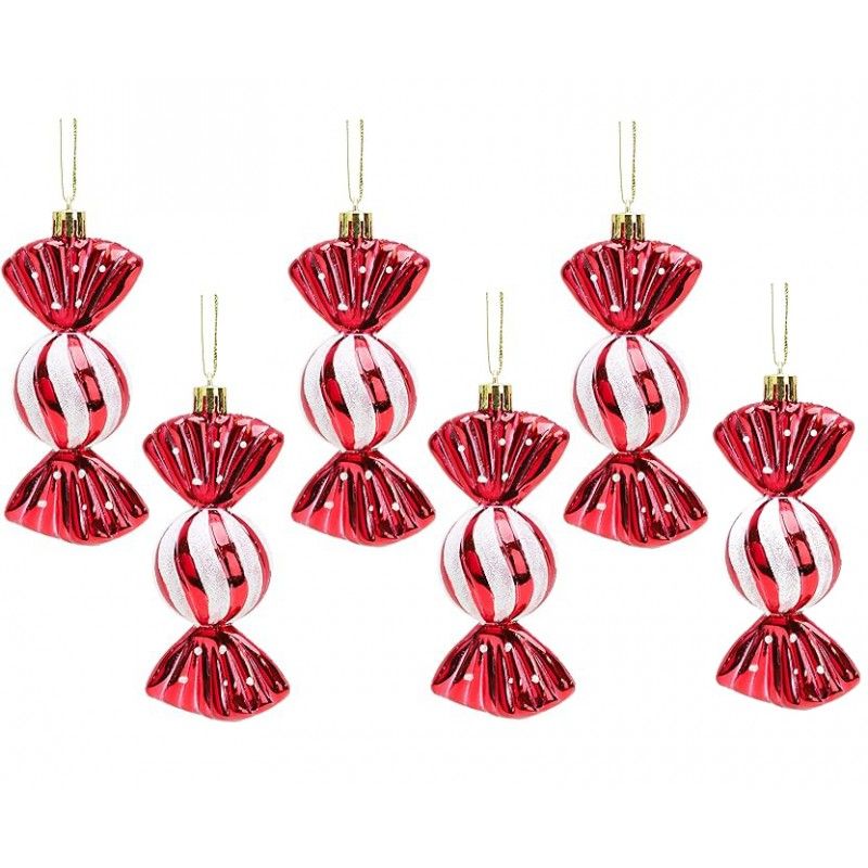 Komplet bombek cukierki na choinkę 6 szt