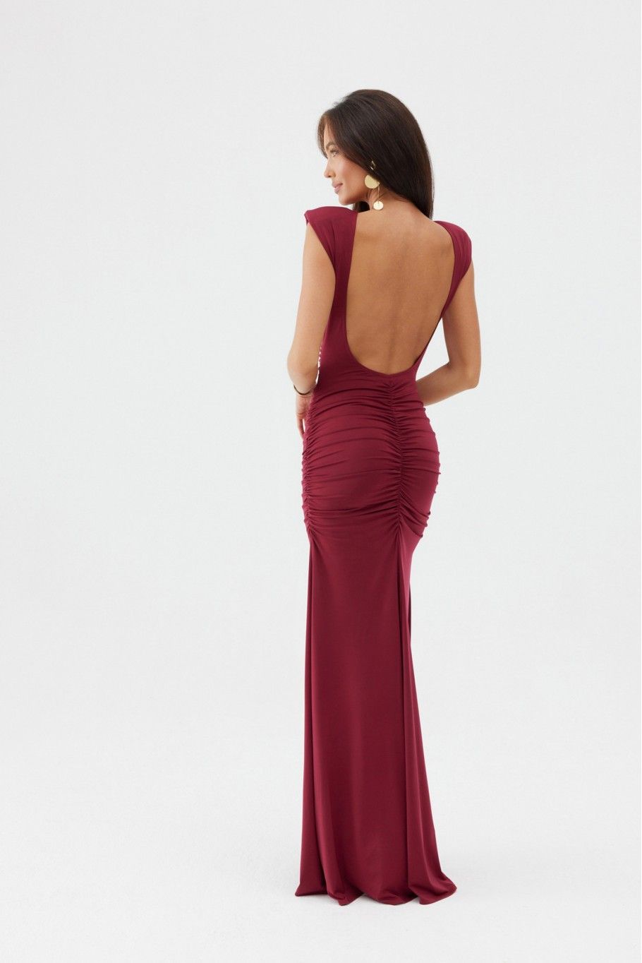 Aurelia – bordowa sukienka maxi