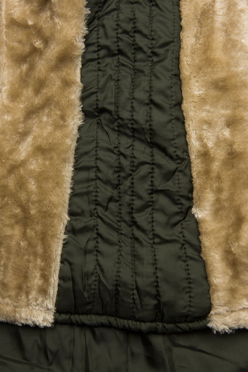 Khaki parka na jesień/zimę z odpinaną podszewką