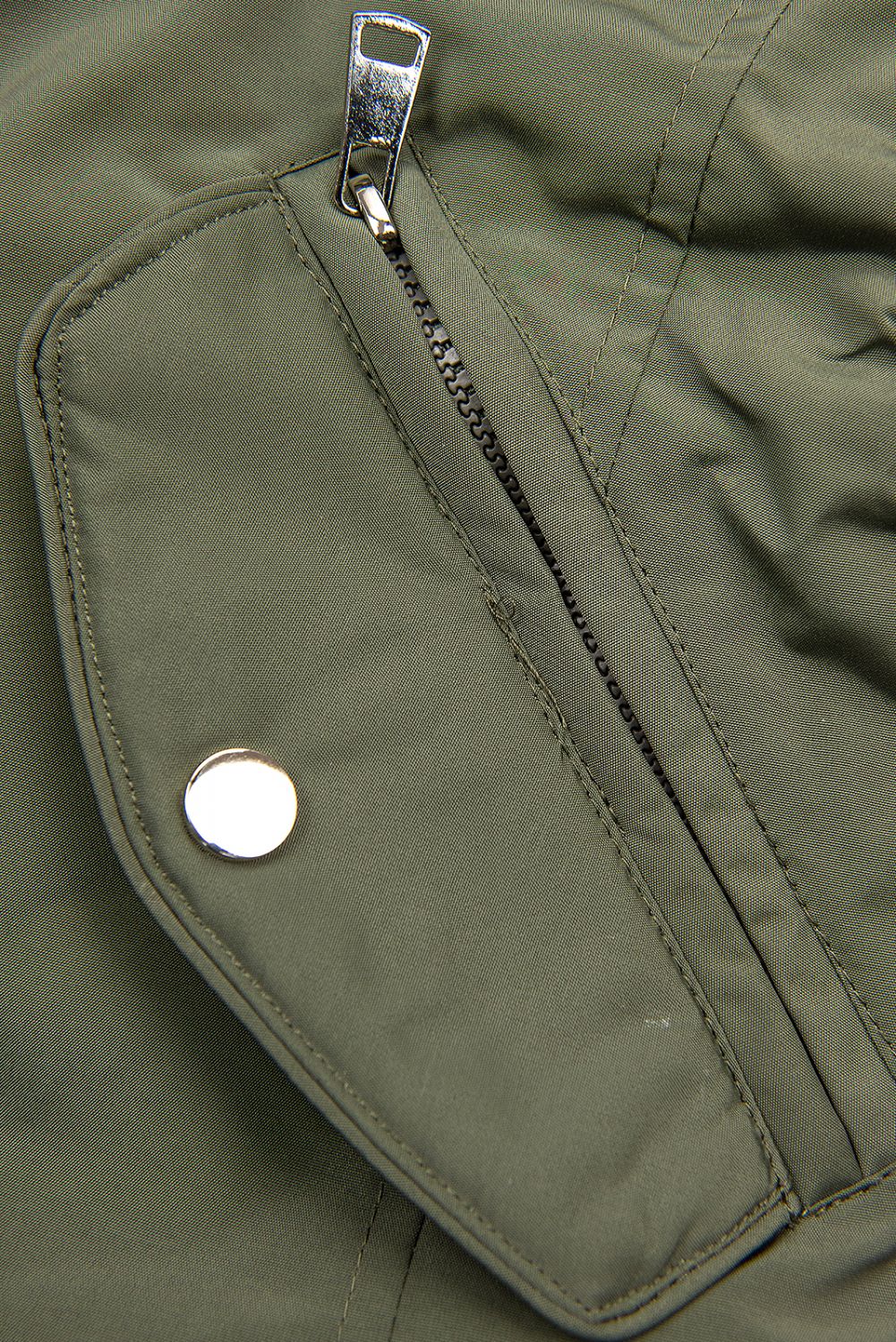 Dwustronna parka przejściowa khaki/czarna