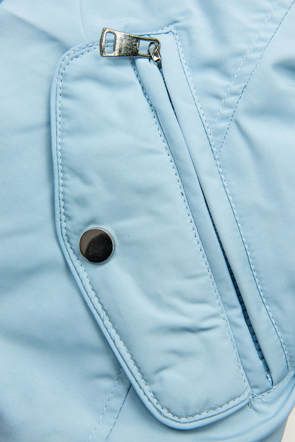 Dwustronna parka przejściowa babyblue/granatowa