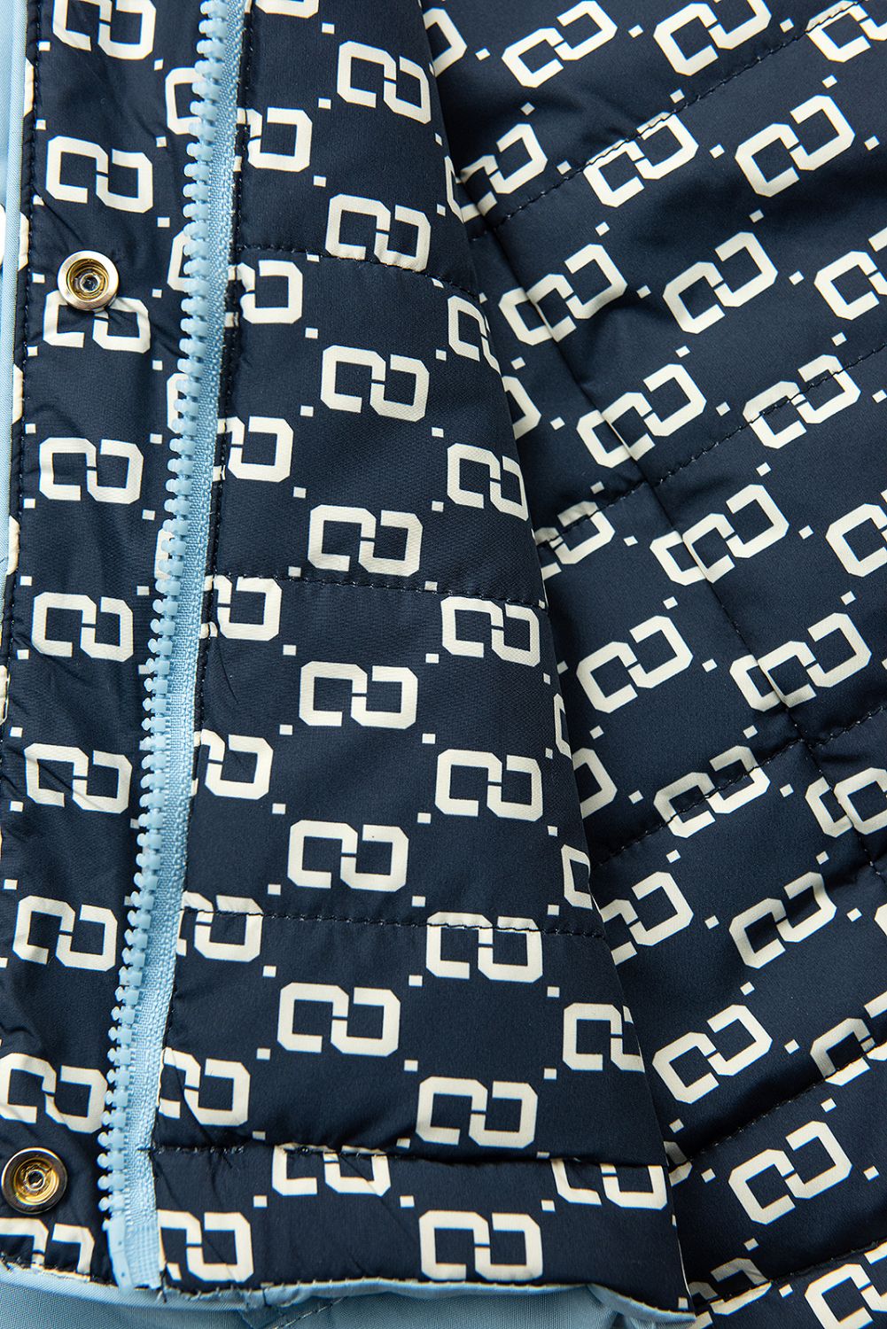 Dwustronna parka przejściowa babyblue/granatowa