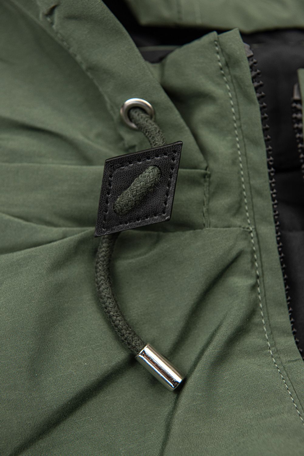 Lekka dwustronna parka przejściowa khaki/czarna