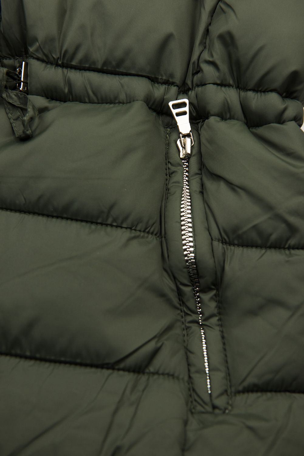 Khaki/zielona dwustronna zimowa parka