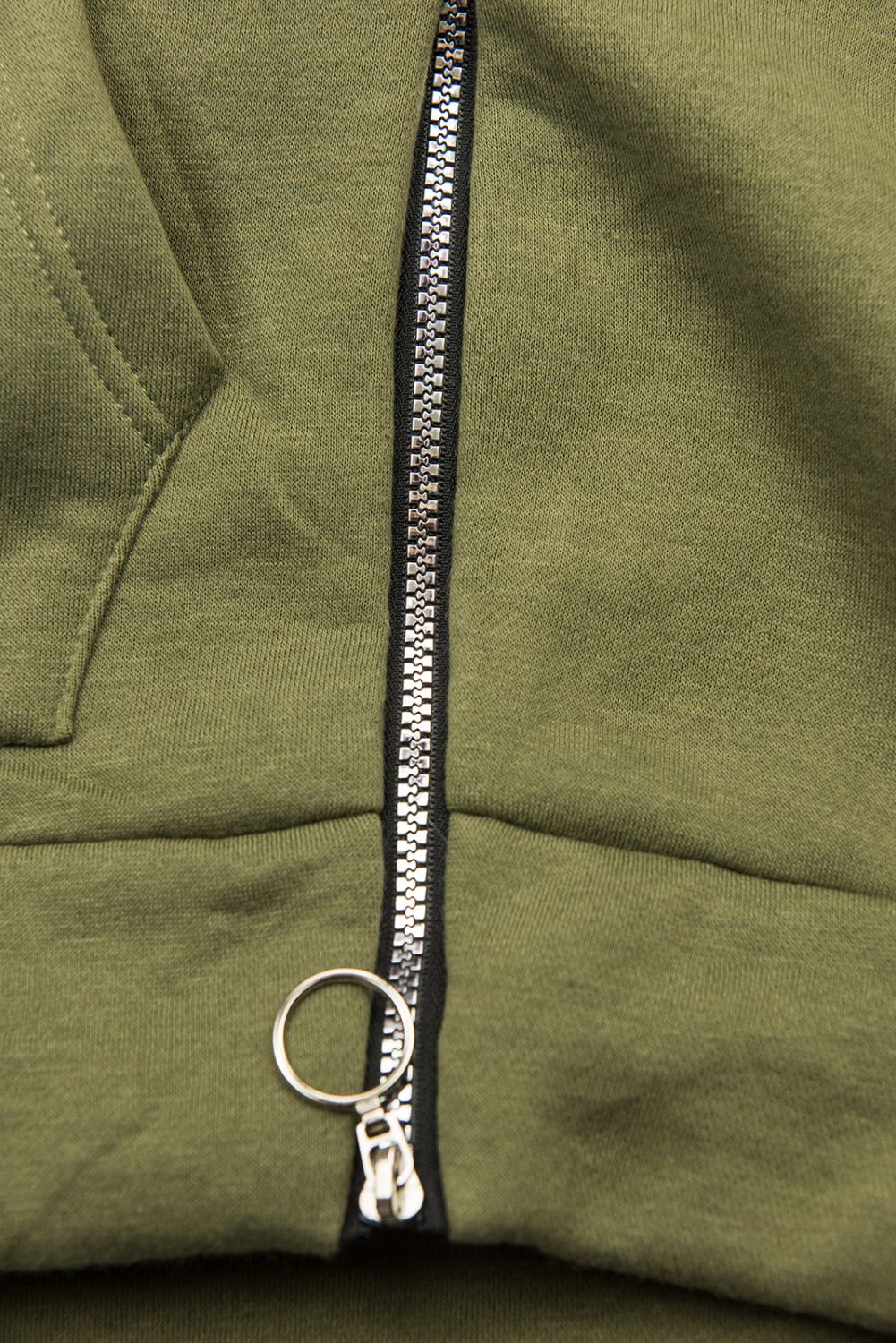Khaki bluza z aksamitnym kapturem