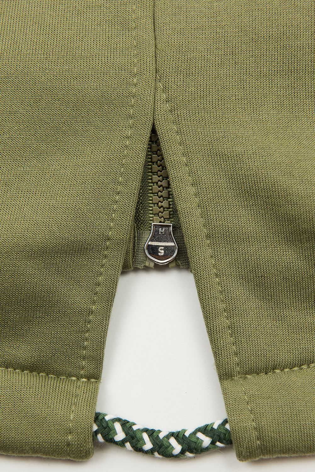 Khaki bluza z dwustronnym zamkiem