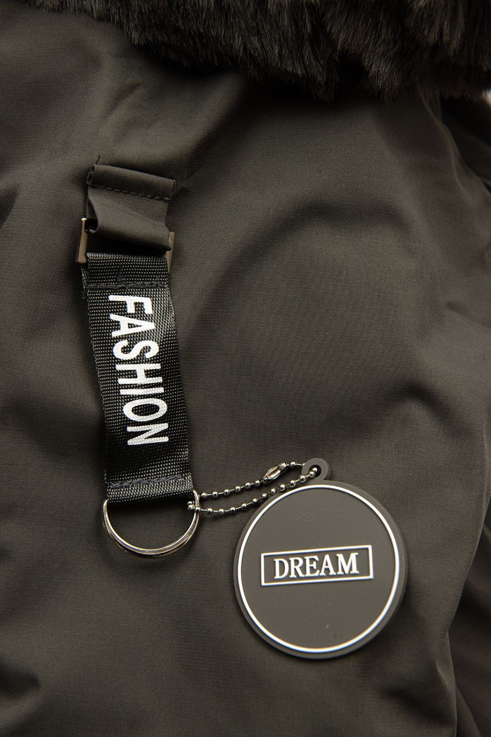 Khaki parka dziecięca z futerkiem
