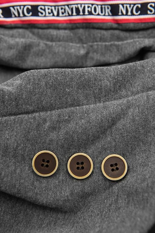 Długa bluza z kapturem czarna/grafitowa