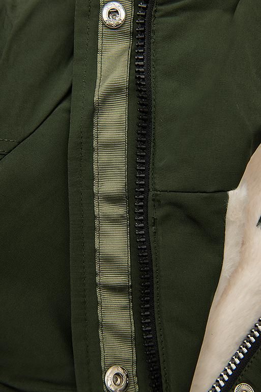 Ocieplana parka khaki/ecru