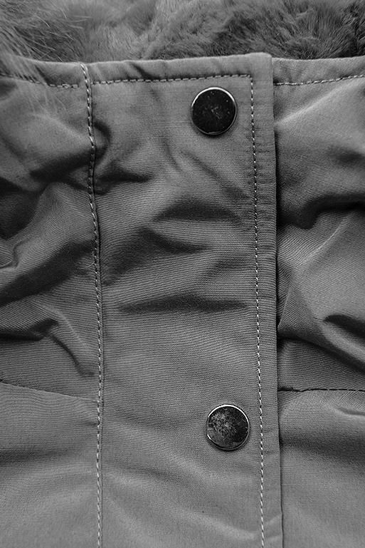 Szara ocieplana parka zimowa